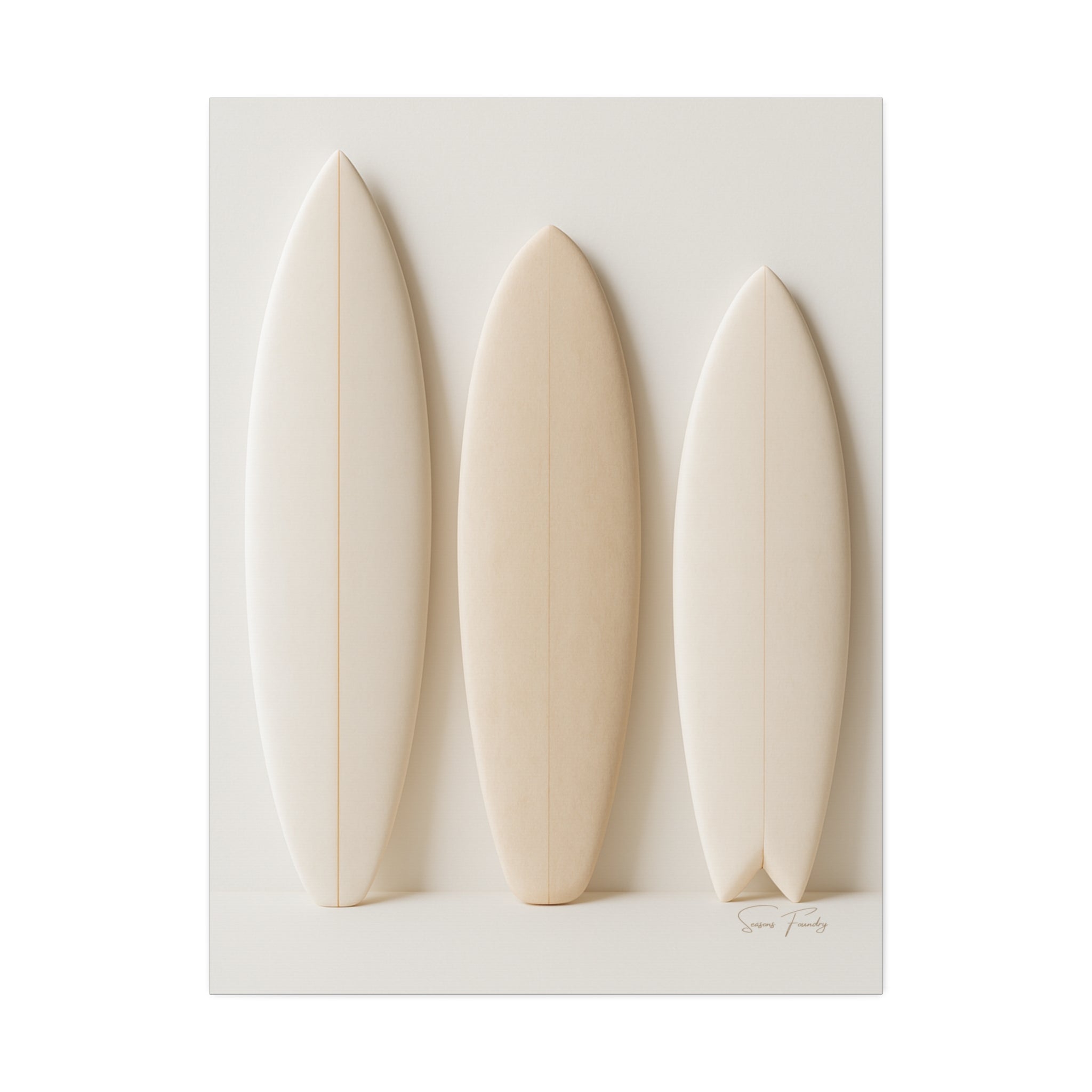 Surfboard Trio – Minimalist Coastal Canvas