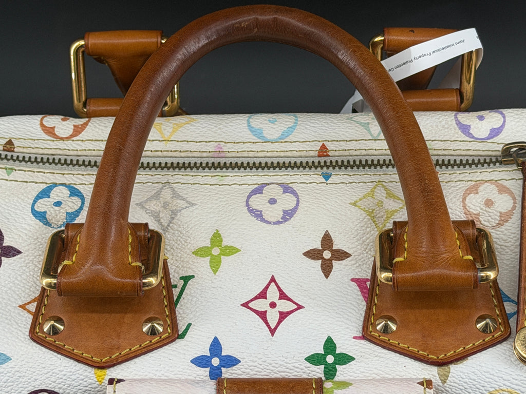 Pre-Owned | Louis Vuitton x Takashi Murakami Monogram Multicolore Speedy 30 – White