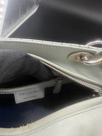 Pre-Owned | 2015 Christian Dior Medium Lady Dior Embroidered Flower Bag. Pale Blue-Gray